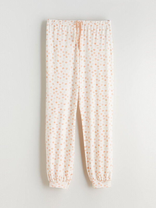 LCW DREAM Beli Lastikli Çiçekli Kadın Jogger Pijama Alt