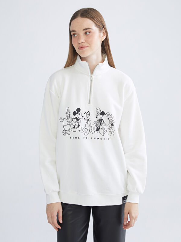 XSIDE Mickey Mouse Printed Oversize Women's Thick Sweatshirt