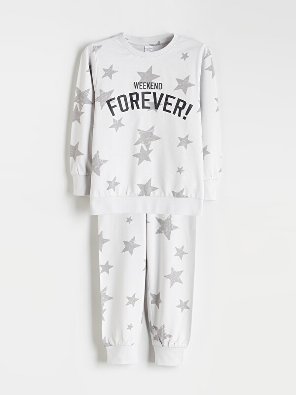 LCW Kids Crew Neck Printed Boys' Pyjama Set