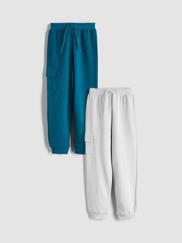 LCW Kids Lot de 2 Pantalons de Survêtement Jogger pour Garçons à Taille Élastiquée