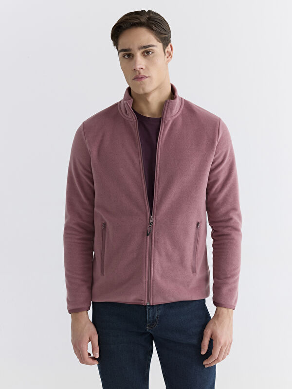 LCWAIKIKI Classic Dik Yaka Uzun Kollu Polar Erkek Fermuarlı Sweatshirt