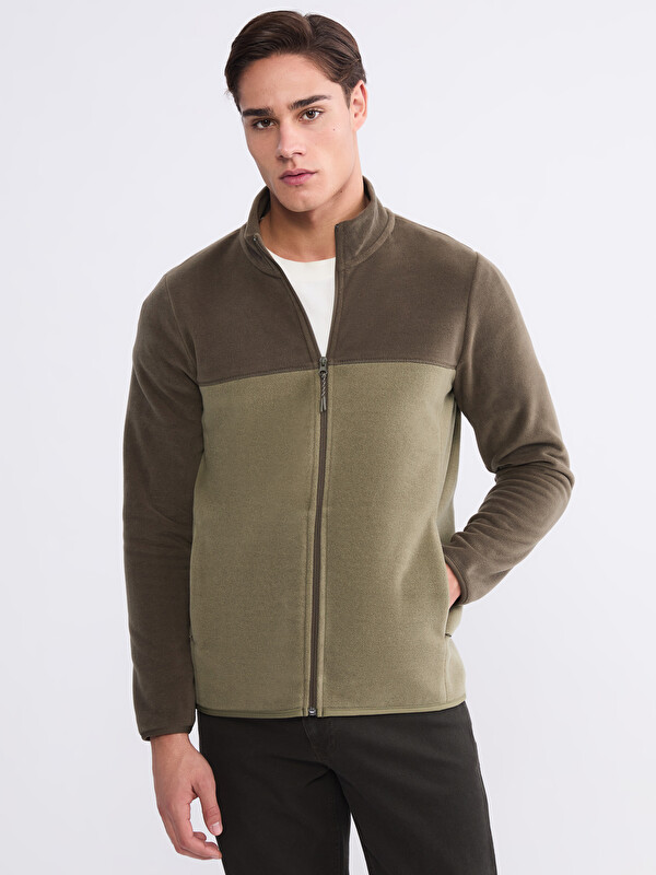 LCWAIKIKI Basic Dik Yaka Polar Erkek Fermuarlı Sweatshirt