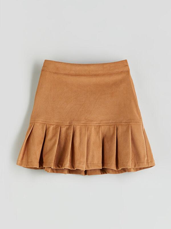 LCW Kids Girls' Pleated Skirt with Adjustable Elastic Waist