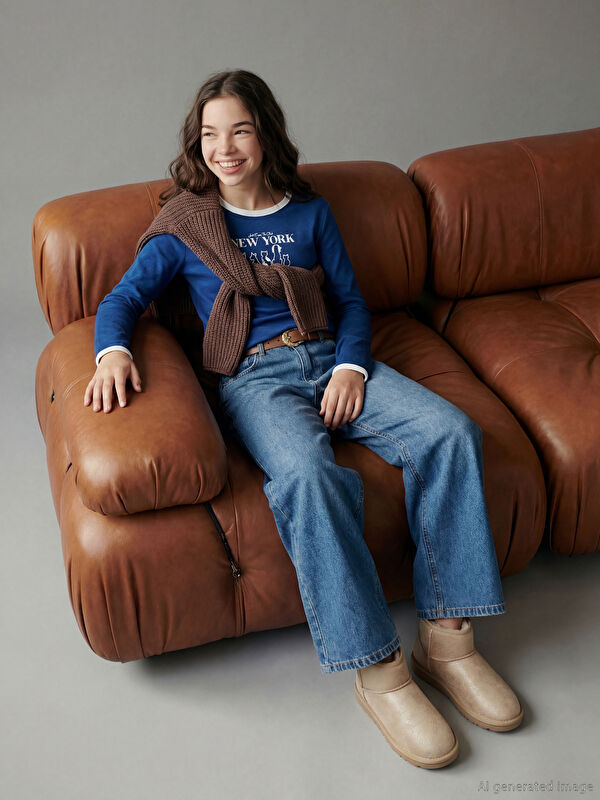 LCW Kids Wideleg Kız Çocuk Jean Pantolon