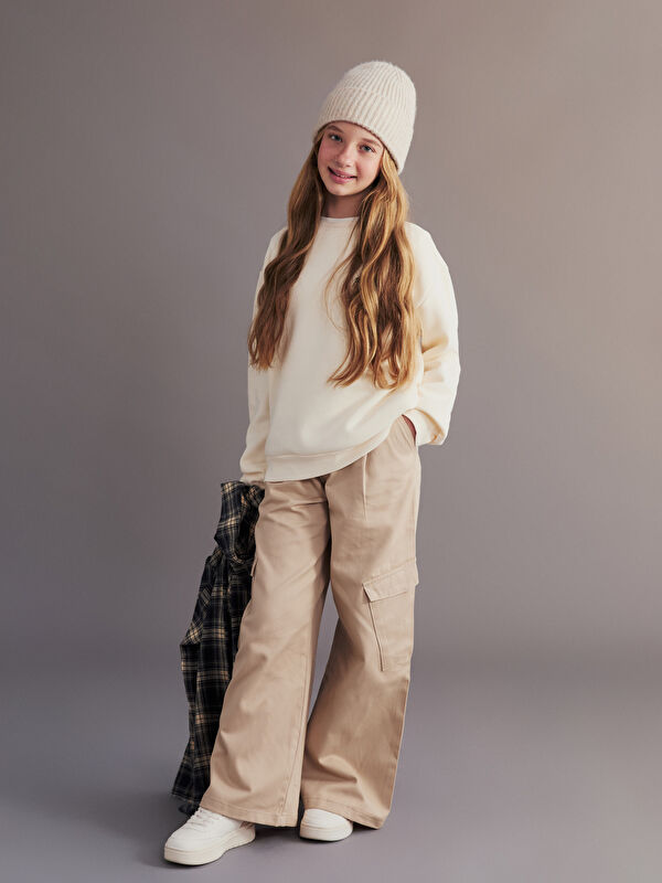 LCW Kids Wideleg Kız Çocuk Kargo Pantolon