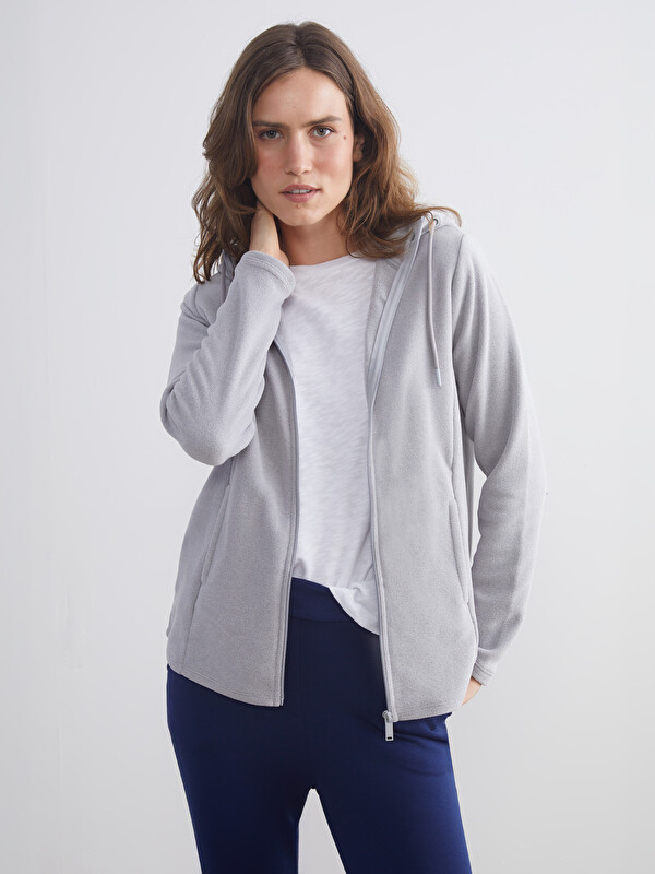 LCW EVERYDAY Kapüşonlu Polar Kadın Fermuarlı Sweatshirt