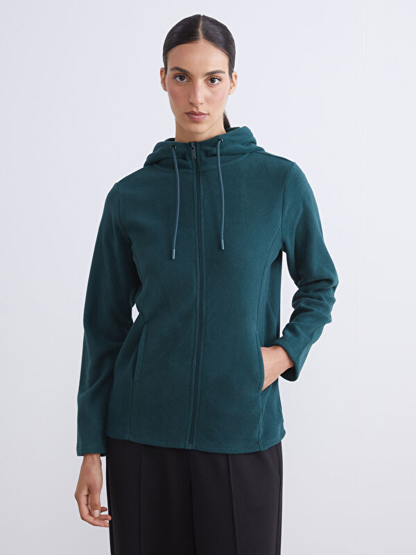 LCW EVERYDAY Kapüşonlu Polar Kadın Fermuarlı Sweatshirt