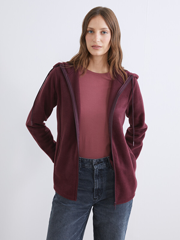 LCW EVERYDAY Kapüşonlu Polar Kadın Fermuarlı Sweatshirt
