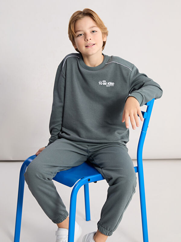 LCW Kids Bisiklet Yaka Erkek Çocuk Eşofman Takımı