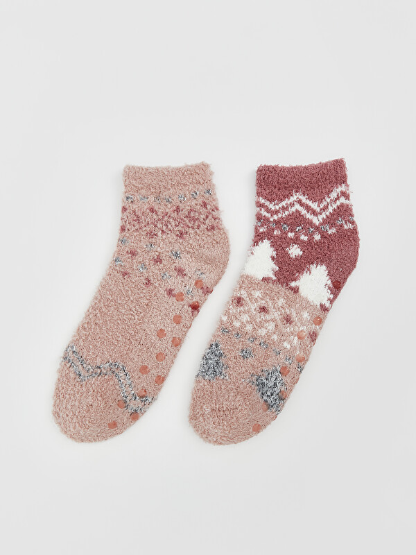 LCW DREAM Patterned Non-Slip Sole Women's Homewear Socks 2 Pack