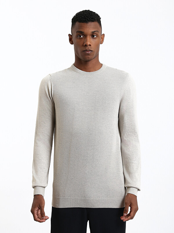 LCWAIKIKI Classic Crew Neck Long Sleeve Men's Tricot Sweater