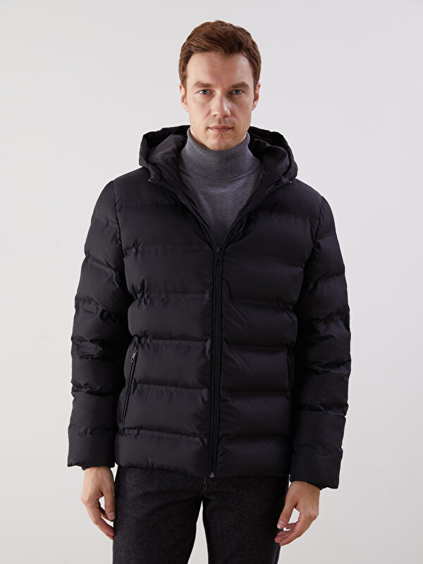 LCWAIKIKI Classic Standard Fit Hooded Men's Puffer Coat