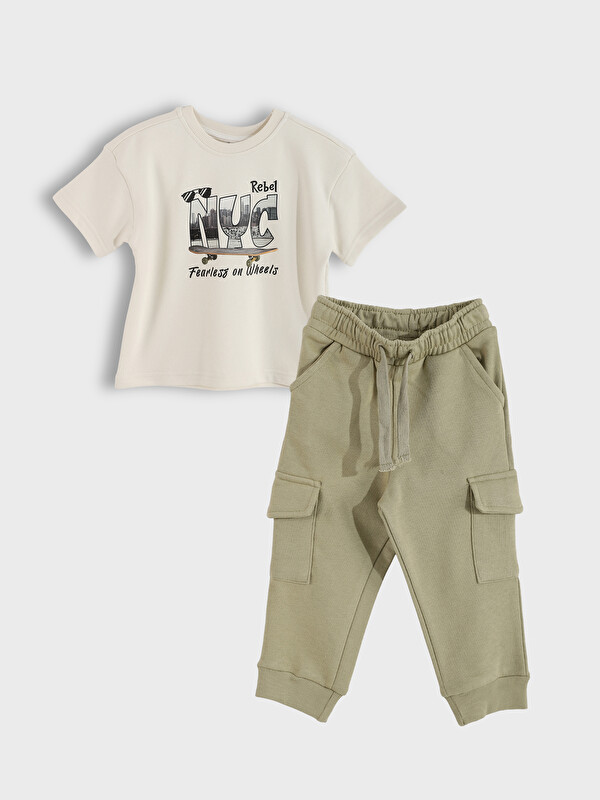 LCW Kids Printed Boys' T-Shirt and Sweatpants 2 Pack