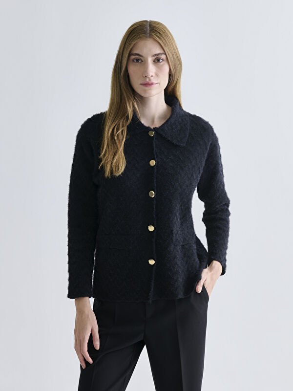 LCW Grace Damen-Strickjacke mit Polokragen