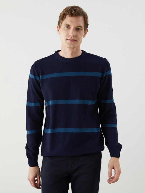 LCWAIKIKI Classic Crew Neck Striped Men's Knitwear Sweater