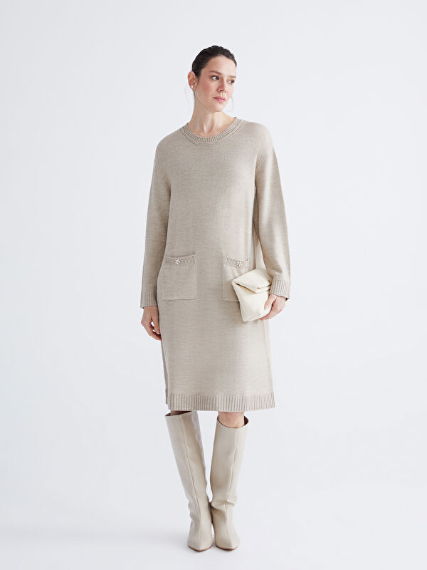LCW Grace Rundhalsausschnitt Strickkleid
