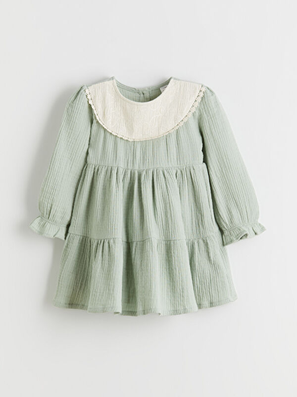LCW Kids Lace Collar Girls' Muslin Dress
