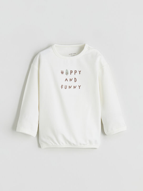 LCW baby Bisiklet Yaka Baskılı Erkek Bebek Sweatshirt