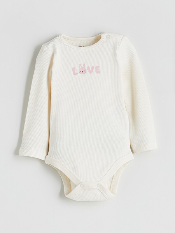LCW baby Baskılı Kız Bebek Çıtçıtlı Body