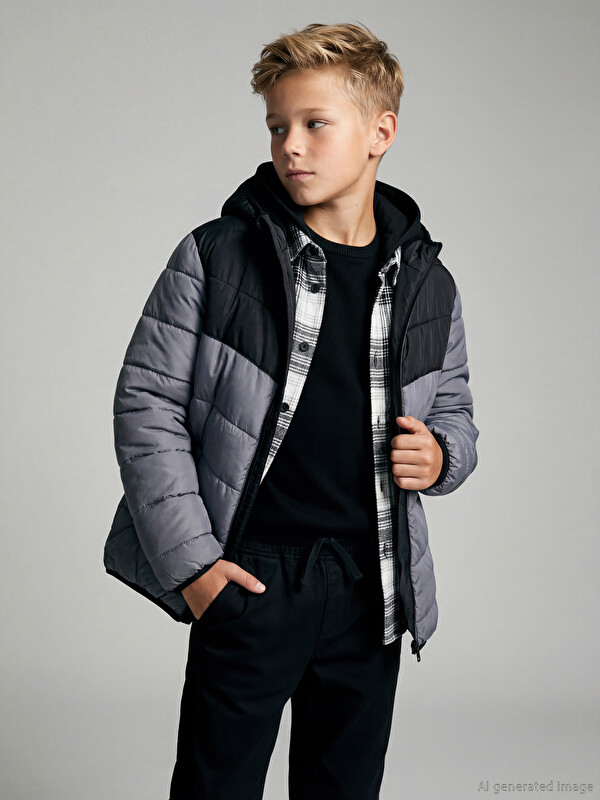 LCW Kids Kapüşonlu Erkek Çocuk Şişme Mont