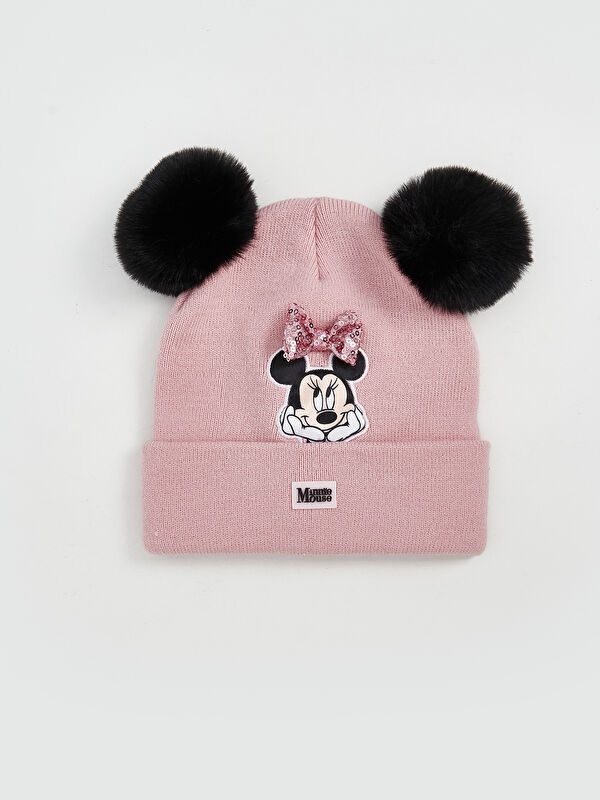 LCW ACCESSORIES Minnie Mouse Embroidered Pom-pom Girls' Beanie