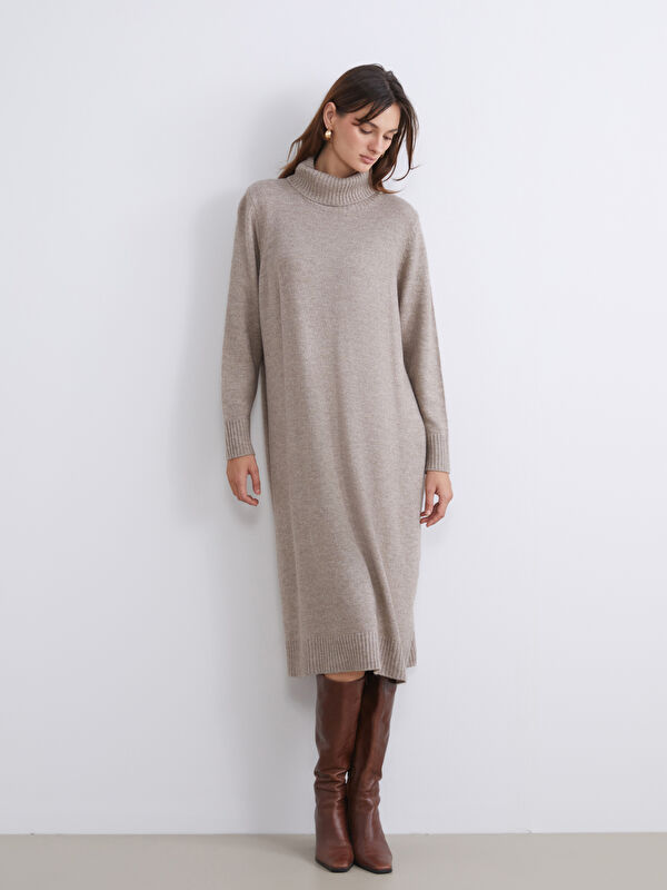 LCWAIKIKI Classic Rollkragen Oversize Strickkleid