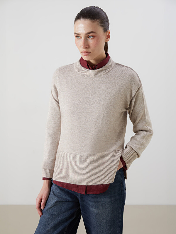 LCWAIKIKI Classic Crew Neck Patterned Women's Knitwear Sweater