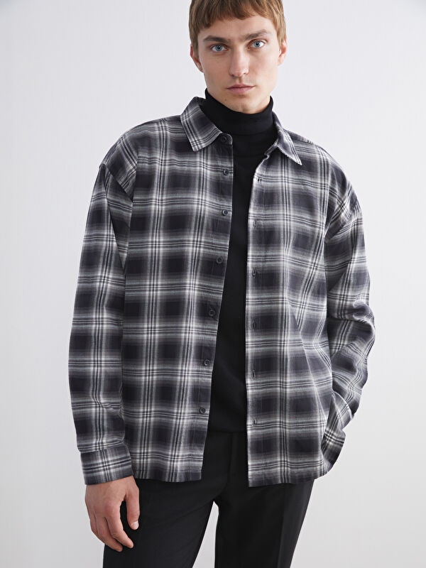 LCW Vision Regular Fit Long Sleeve Plaid Men's Flannel Shirt