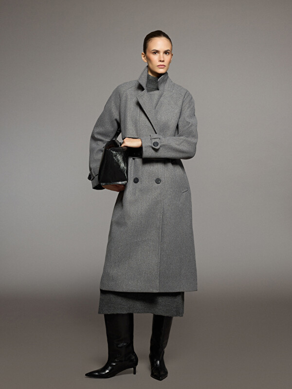 LCW Vision Double Breasted Oversize Women's Cachet Overcoat