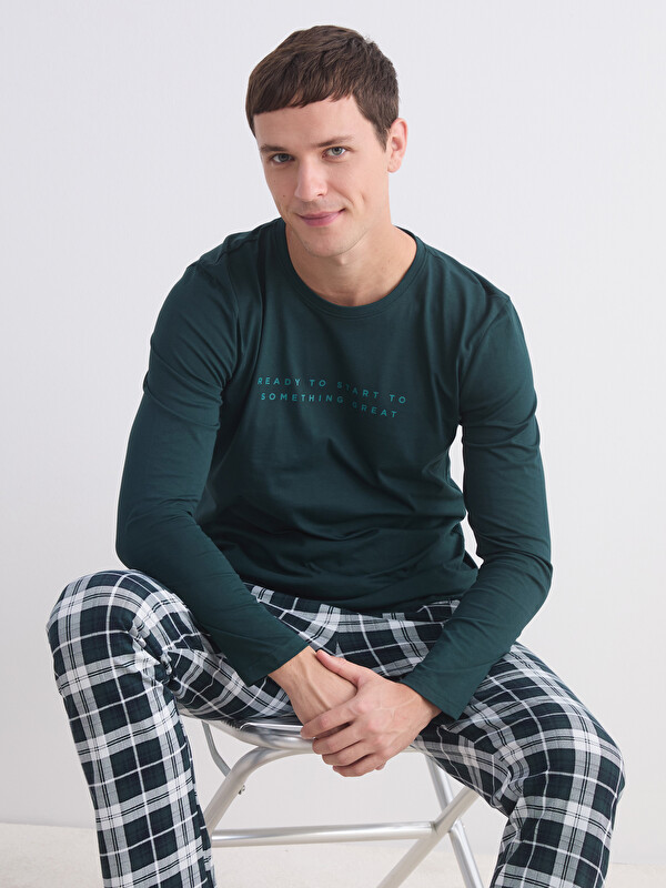 LC WAIKIKI Ensemble de Pyjama pour Hommes à Col Rond