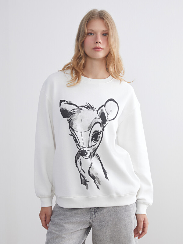 XSIDE Bambi Printed Oversize Women's Thick Sweatshirt - W5BF20Z8