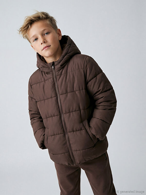 LCW Kids Kapüşonlu Erkek Çocuk Şişme Mont