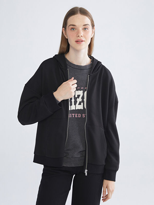 LCW Young Hooded Women's Zip-Up Sweatshirt
