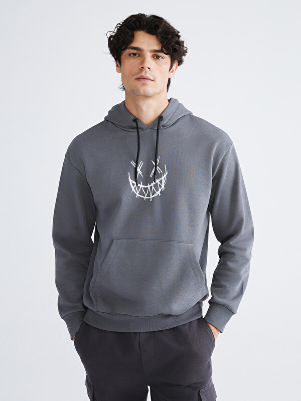 XSIDE Uzun Kollu Baskılı Erkek Hoodie