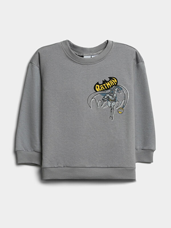 LCW Kids Crew Neck Batman Printed Long Sleeve Boys' Sweatshirt