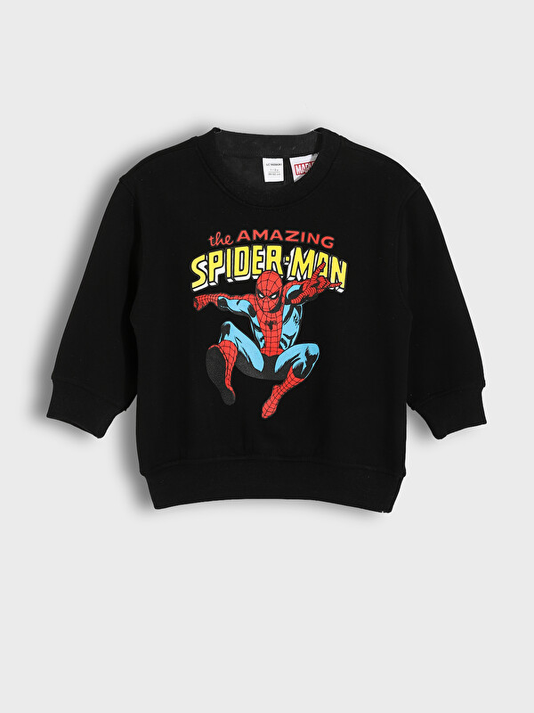 LCW Kids Crew Neck Spider-Man Printed Long Sleeve Boys' Sweatshirt