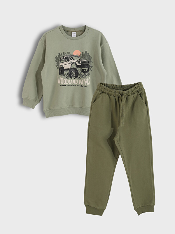 LCW Kids Printed Boys Sweatshirt and Sweatpants 2 Pack