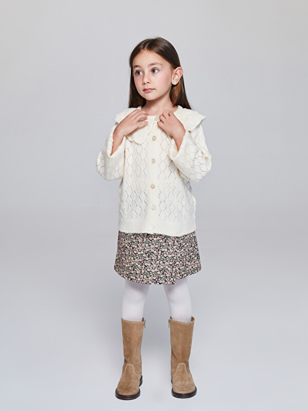 LCW Kids Çiçekli Kız Çocuk Şort Etek ve Külotlu Çorap 2'li