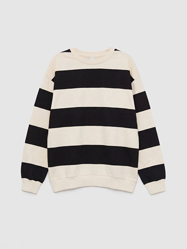 LCW Kids Sweat-shirt Rayé à Col Rond pour Garçons