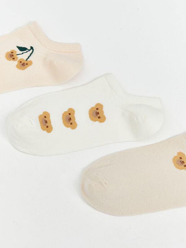 Baskılı Kadın Sneaker Çorap 3'lü - Görsel 3