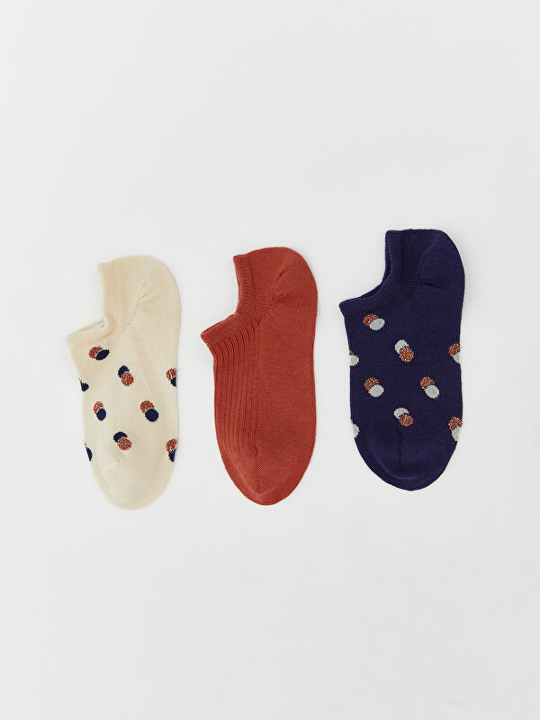 Baskılı Kadın Sneaker Çorap 3'lü - Görsel 2