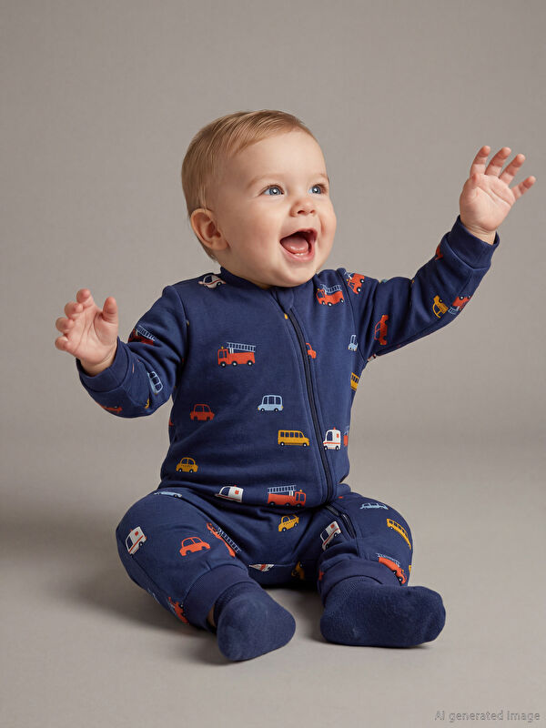 LCW baby 2.5 Tog Bisiklet Yaka Uzun Kollu Erkek Bebek Uyku Tulumu