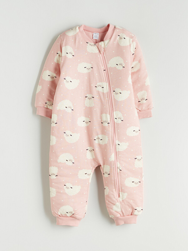 LCW baby 2.5 Tog Bisiklet Yaka Uzun Kollu Kız Bebek Uyku Tulumu
