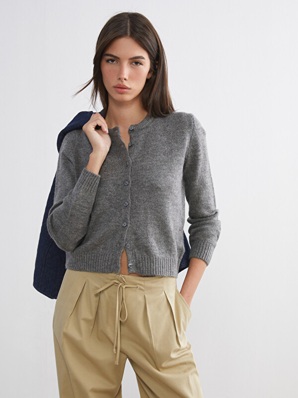 LCW Vision Crew Neck Women's Knitwear Cardigan