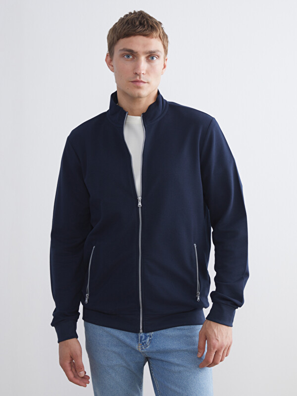 LC WAIKIKI Funnel Neck Long Sleeve Men's Zip-Up Sweatshirt