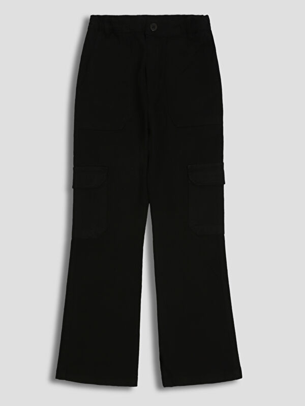 LCW Kids Girls' Cargo Trousers with Adjustable Elastic Waist