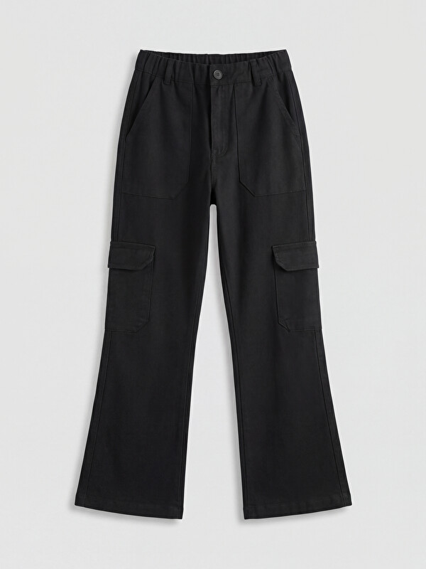LCW Kids Pantalon Cargo pour Filles avec Taille Élastiquée Ajustable