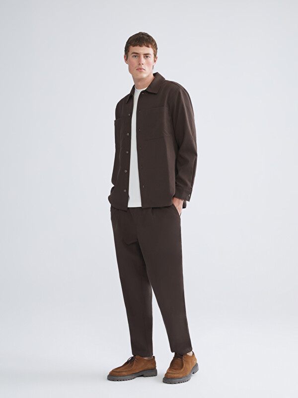XSIDE Opušteni kroj somotne pantalone za muškarce
