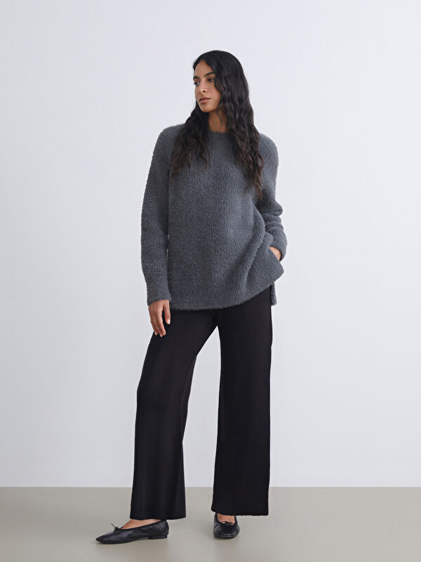 LCW Modest Elasticated Waist Wide Leg Women's Knitwear Trousers