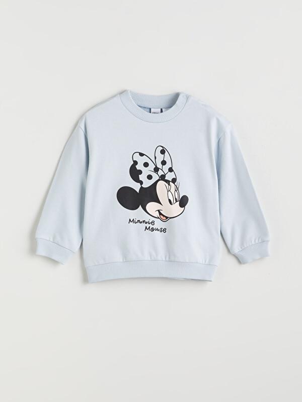 LCW baby Minnie Mouse Baskılı Kız Bebek Sweatshirt